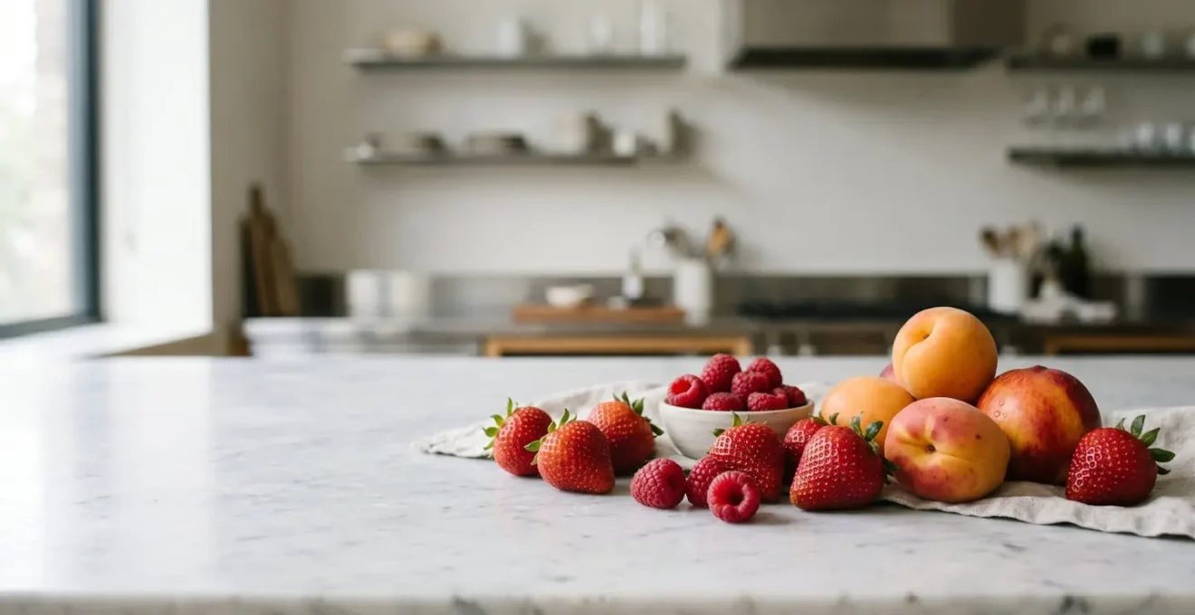 Composition de fruits frais de saison éclatants pour desserts raffinés